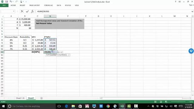 Lecture 10: Risk Analysis Excel Example смотреть онлайн
