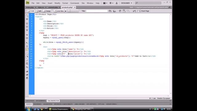PHP TUTORIALS--ADD TO CART SCRIPT PART 3.wmv смотреть онлайн