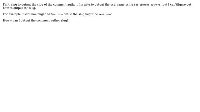 Wordpress: How can I output the slug of a comment author? смотреть онлайн