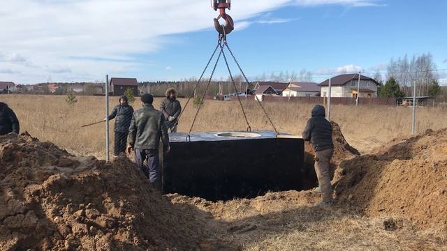 Монтаж накопительного септика Волжанин, объемом 6 кубов смотреть онлайн