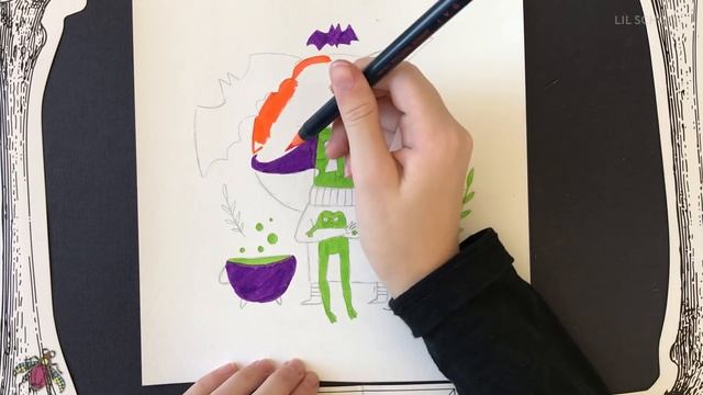 Ведьма на Halloween. Рисуем иллюстрацию в Lil School смотреть онлайн