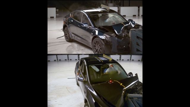 How the Model Y outperforms the Model 3 on IIHS crash tests! смотреть онлайн