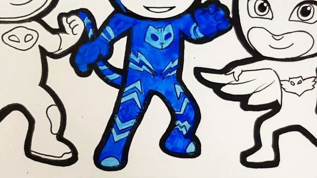 PJ MASKS Drawing Coloring Pages for Kids . Draw and Paint Catboy Owlette Gekko | Tim Tim TV смотреть онлайн