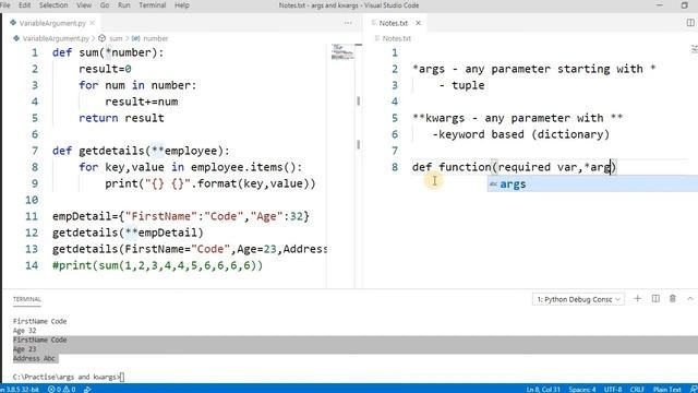 *args and **kwargs in python | Variable Unpacking and Variable Argument in Python | Python Tutorial смотреть онлайн