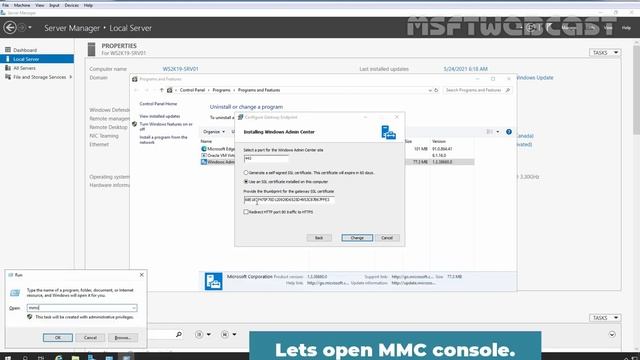 Install SSL Certificate for Windows Admin Center in Windows Server 2019 смотреть онлайн