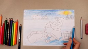 Рисунок сказки "По щучьему велению"?Урок рисования ?️