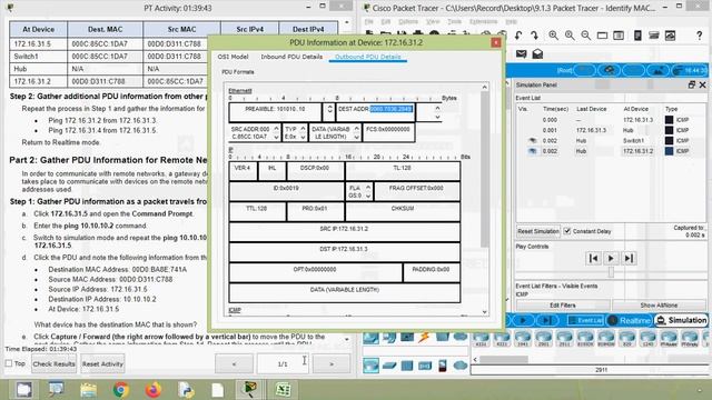 9.1.3 Packet Tracer - Identify MAC and IP Addresses смотреть онлайн