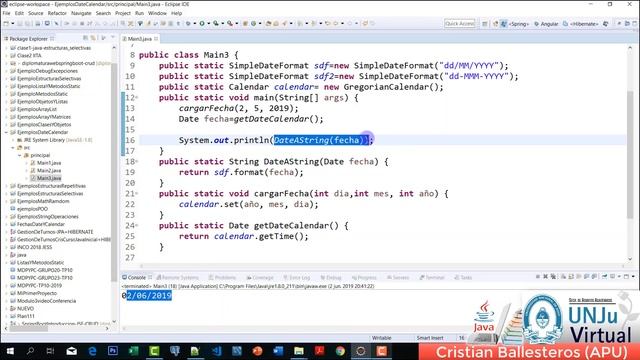 Clase Date SimpleDateFormat y Calendar manejo de fechas en JAVA PRACTICA- UNJU VIRTUAL PARTE 2/3 смотреть онлайн