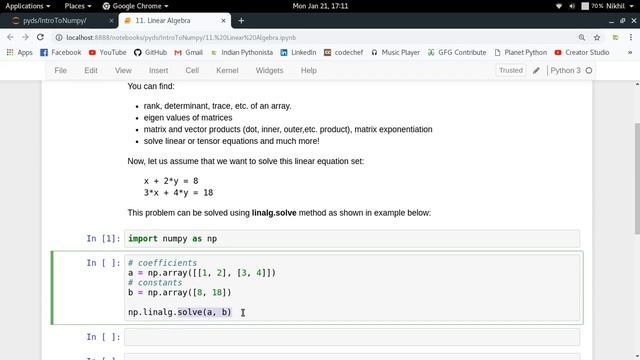 Introduction to Numpy (Part-11) | Linear Algebra смотреть онлайн