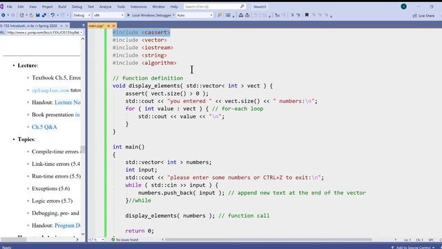 05.1 using cassert library header and assert() смотреть онлайн