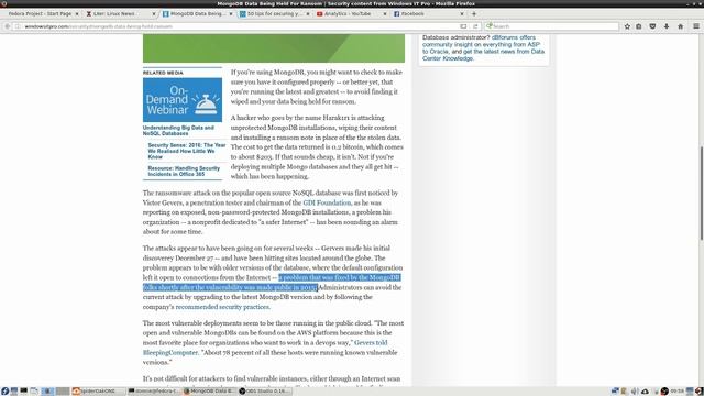 MongoDB ransomware, 50 tips for securing your network смотреть онлайн