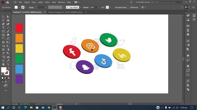3D Icons in Adobe Illustrator | Part Three | Beginners Tutorial-062 in Urdu смотреть онлайн