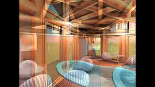 летняя кухня с бассейном в беседке  Post&beam Logcabin