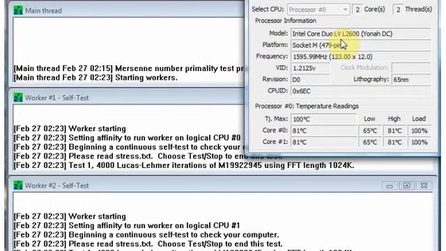 Prime 95 Temperature Test смотреть онлайн