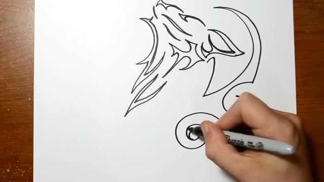How to Draw a Tribal Wolf Tattoo Design - Sketch 2 смотреть онлайн