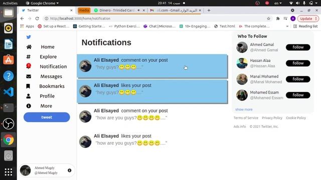 Twitter Clone Node js and React js part 2 смотреть онлайн