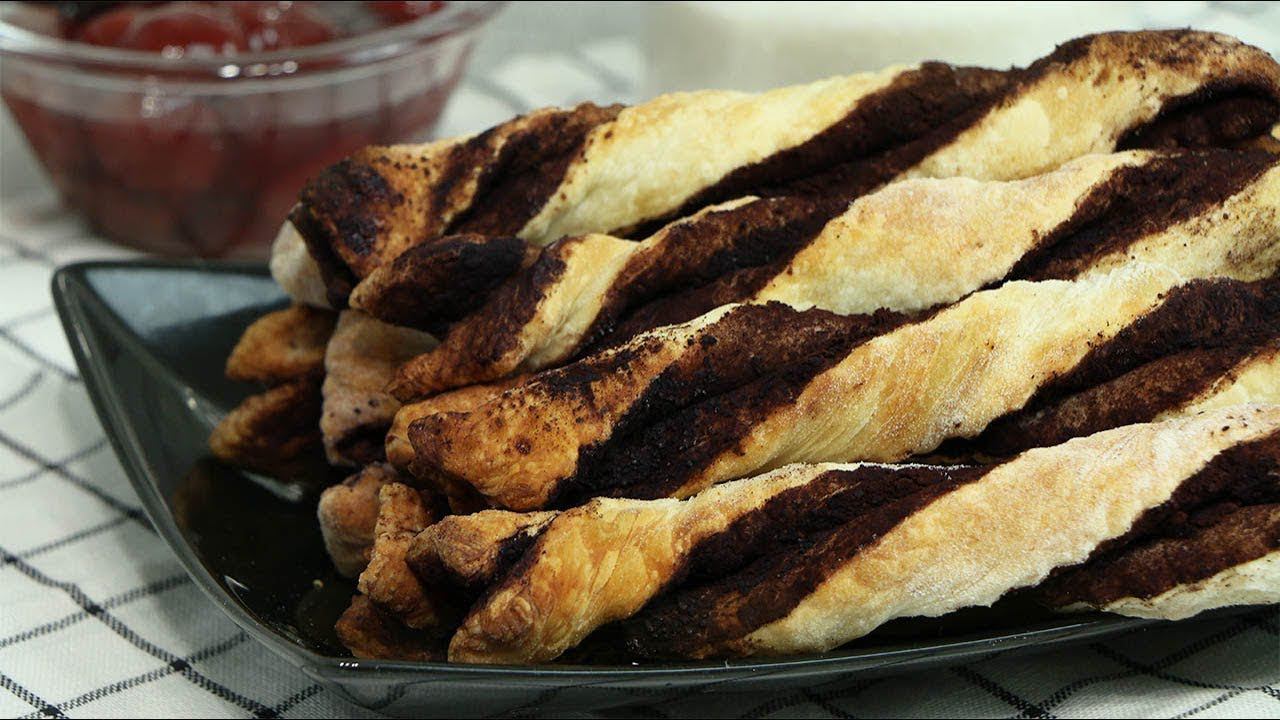 Слойки за 5 минут к чаю. Чудо-вертушки с какао всего из 3 ингредиентов смотреть онлайн