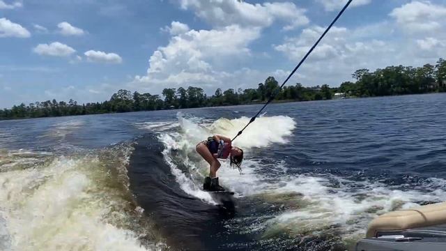 Presley Throws Her First Wakeboard Flip Off The Surf Wave! смотреть онлайн