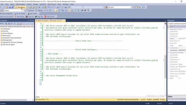 SQL Server Management Studio Giriş смотреть онлайн