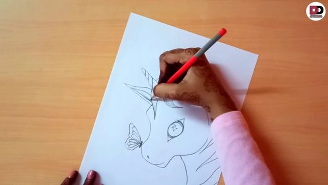 How to Draw a Cute Unicorn With Butterfly || Pencil Drawing смотреть онлайн