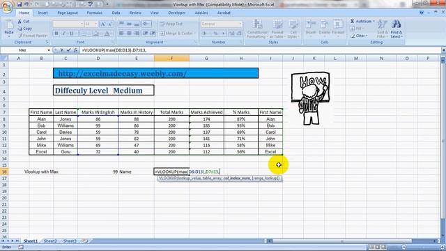 Vlookup With Max to Lookup Highest Value смотреть онлайн