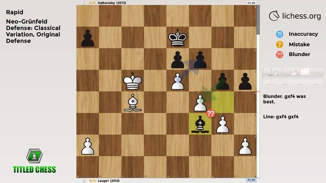 Neo-Grünfeld Defense: Classical Variation, Original Defense | Rapid | Titled Chess смотреть онлайн