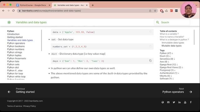 python - variable and data types смотреть онлайн