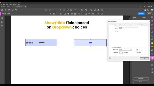 Show/Hide Fields based on Drop down selection in Adobe Acrobat смотреть онлайн