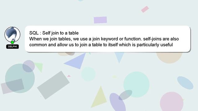 SQL : Self join to a table смотреть онлайн