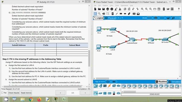 11.5.5 Packet Tracer - Subnet An IPv4 Network