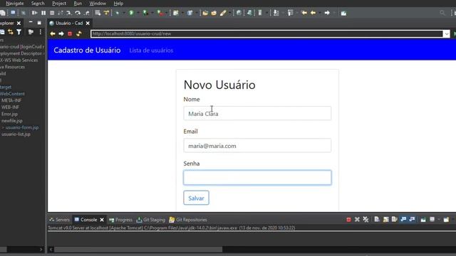crud em Java com JDBC, MySql, JSP смотреть онлайн