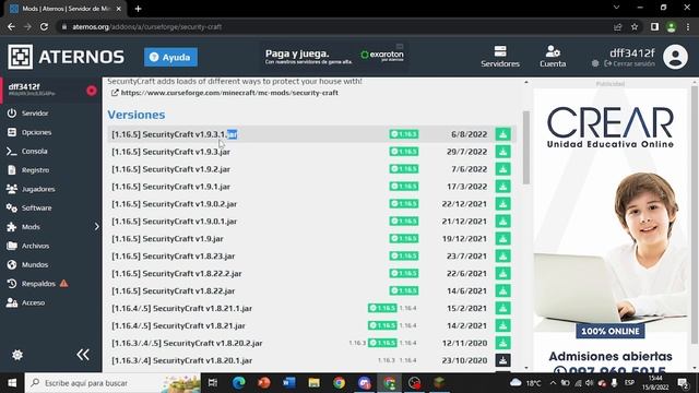 TUTORIAL DE COMO PONER MODS EN ATERNOS PARA MINECRAFT JAVA смотреть онлайн