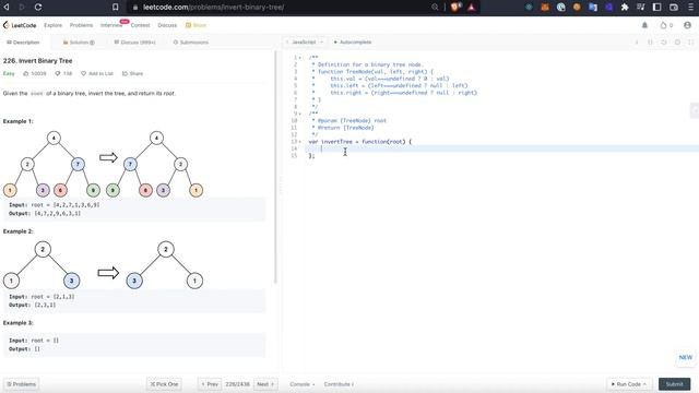 Visualize Leetcode 226: Invert Binary Tree (Easy) смотреть онлайн