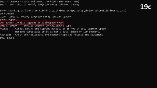 SecureFiles Shrink in Oracle Database 21c смотреть онлайн