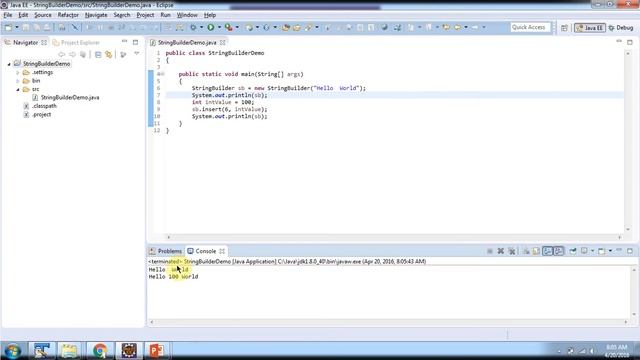 Java StringBuilder [insert methods] | Java Tutorial смотреть онлайн