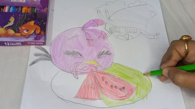 How To Draw Stella From Angry Birds|Coloring Games for Kids| смотреть онлайн