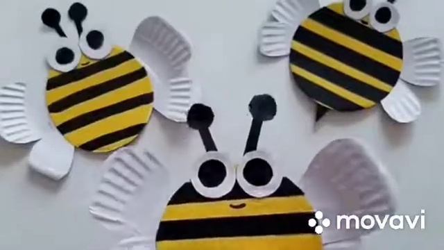 ЧЕМ ЗАНЯТЬСЯ НА КАРАНТИНЕ??? Делаем веселых пчелок из бумажных тарелок!!! Быстрая поделка. смотреть онлайн
