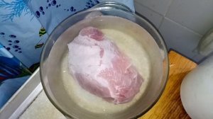 Часть 1. Подготовка лопаточная часть свинины для духовки.  В солевом растворе.