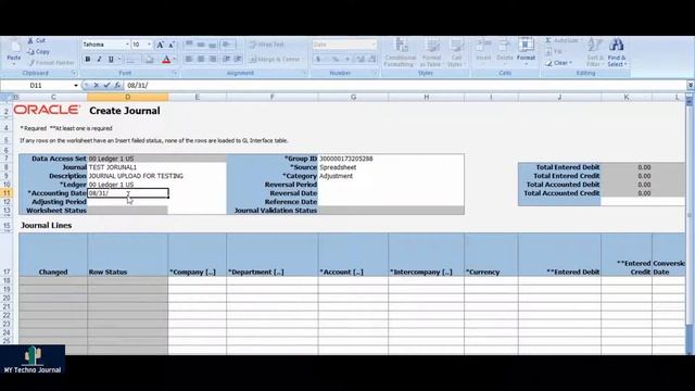 How to create journal entries in Oracle Fusion R13|using ADFDI|Spreadsheet смотреть онлайн