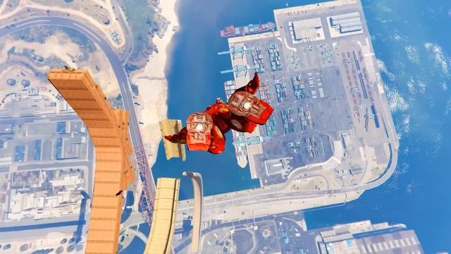 GTA V Epic New Stunt Race For Car Racing Challenge by Trevor and Shark #9797 смотреть онлайн