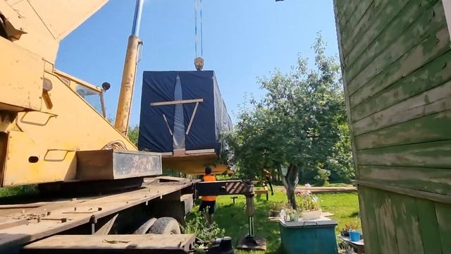 Установка модульного дома для проекта в г. Одинцово - 1 модульный дом с террасой смотреть онлайн