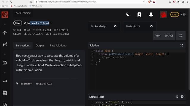 Codewars - Javascript - Volume of a Cuboid смотреть онлайн