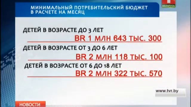 В Беларуси обновлены минимальные потребительские бюджеты смотреть онлайн