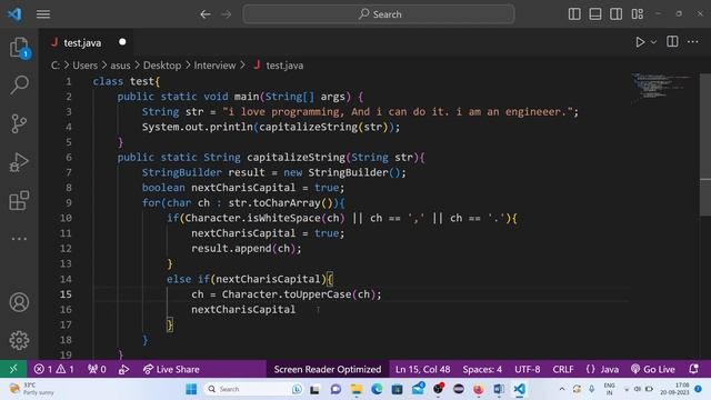 #13- Capitalize The Words In A String | Interview Coding Questions #javacode смотреть онлайн