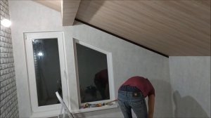 Монтаж мдф панелей на потолок в мансардном этаже, своими руками.