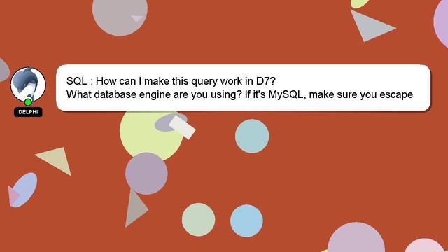 SQL : How can I make this query work in D7? смотреть онлайн