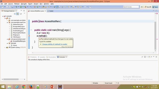 Core java Basic Concepts - public,Private and proteced смотреть онлайн
