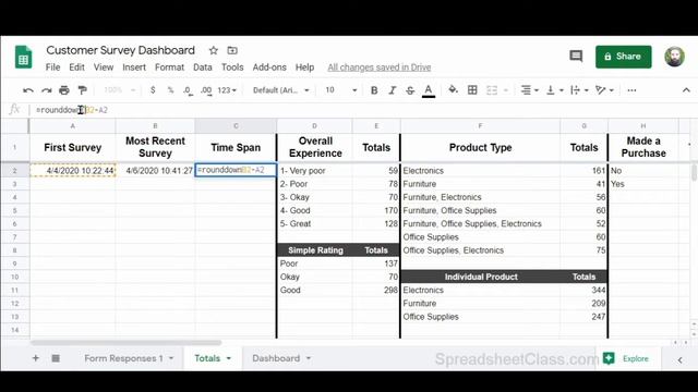 Customer Survey Dashboard Tutorial In Google Sheets (Google Forms Dashboard)