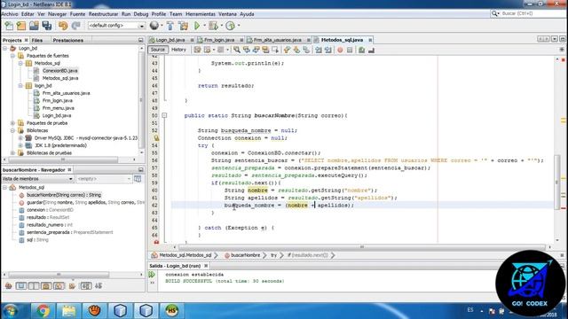 Login/Inicio de sesión en JAVA, conectado a una base de datos MySQL Y dando de Alta al usuario (4/5 смотреть онлайн