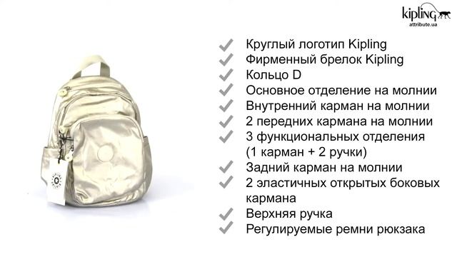 Обзор рюкзака Kipling BASIC PLUS / Cloud Metal KI4966_J95 смотреть онлайн
